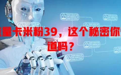 流量卡米粉39，这个秘密你知道吗？