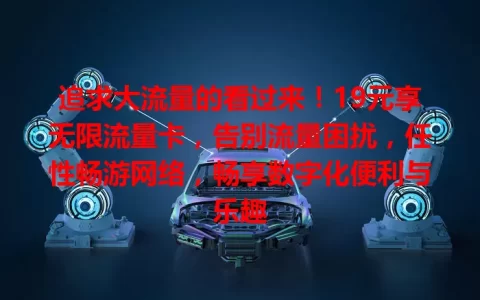 追求大流量的看过来！19元享无限流量卡，告别流量困扰，任性畅游网络，畅享数字化便利与乐趣