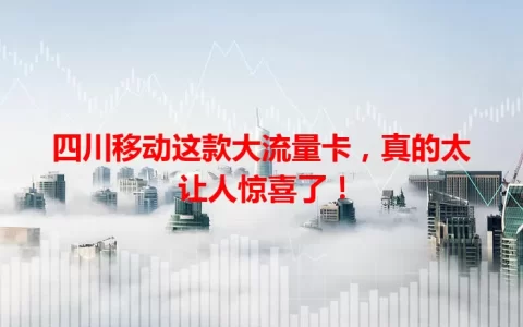 四川移动这款大流量卡，真的太让人惊喜了！