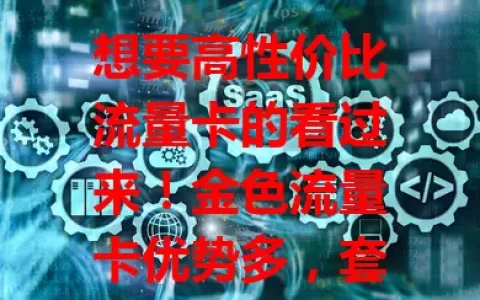 想要高性价比流量卡的看过来！金色流量卡优势多，套餐选择丰富，网络速度出色，费用性价比高。但选卡要谨慎，了解套餐详情与网络覆盖，综合考量挑适合自己的，畅享数字化便利！