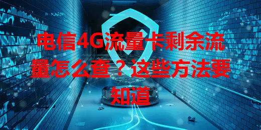 电信4G流量卡剩余流量怎么查?这些方法要知道