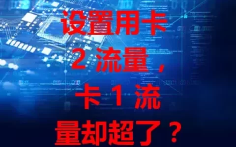 设置用卡 2 流量，卡 1 流量却超了？原来是这些原因！