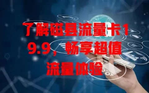 了解磁县流量卡19.9，畅享超值流量体验