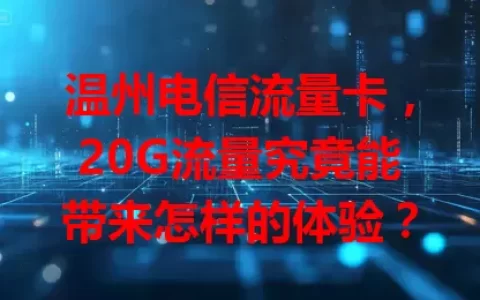 温州电信流量卡，20G流量究竟能带来怎样的体验？