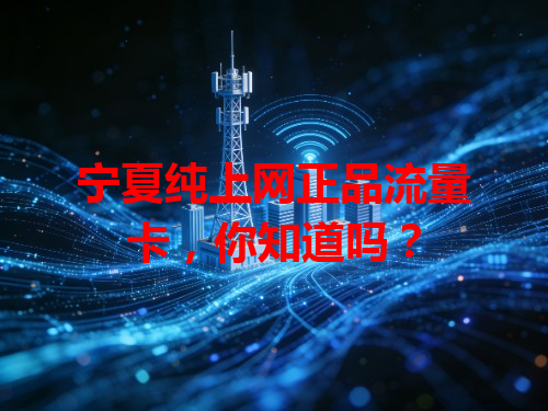 宁夏纯上网正品流量卡，你知道吗？