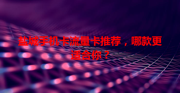 盐城手机卡流量卡推荐，哪款更适合你？