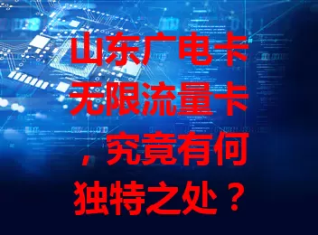 山东广电卡无限流量卡，究竟有何独特之处？