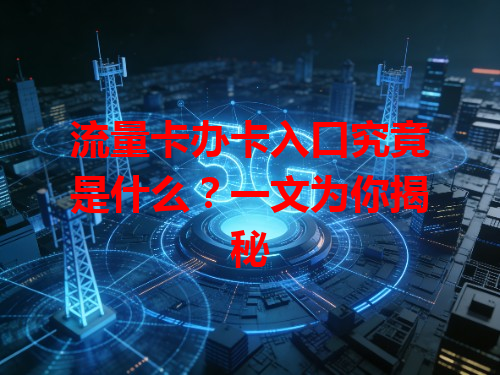 流量卡办卡入口究竟是什么？一文为你揭秘