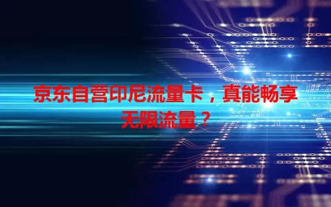 京东自营印尼流量卡，真能畅享无限流量？