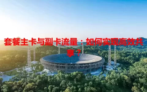 套餐主卡与副卡流量：如何实现高效共享？