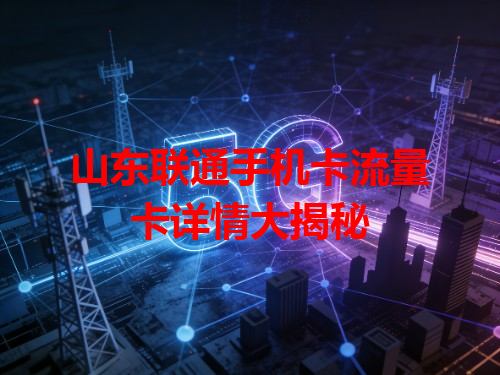山东联通手机卡流量卡详情大揭秘