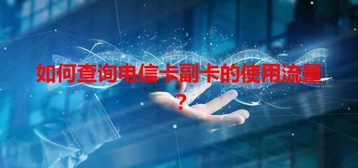 如何查询电信卡副卡的使用流量?