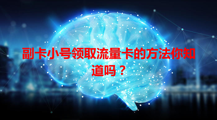 副卡小号领取流量卡的方法你知道吗？