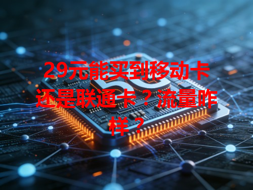 29元能买到移动卡还是联通卡？流量咋样？