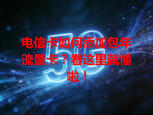 电信卡如何添加包年流量卡？看这里就懂啦！