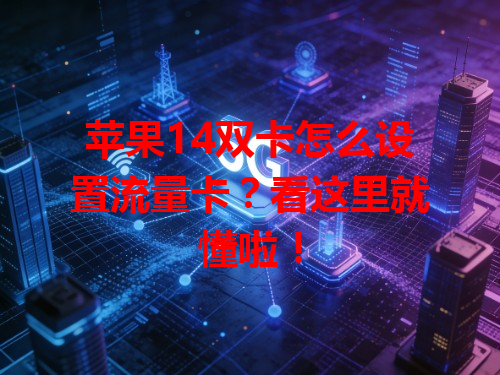 苹果14双卡怎么设置流量卡？看这里就懂啦！