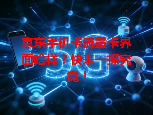 京东手机卡流量卡界面啥样？快来一探究竟！