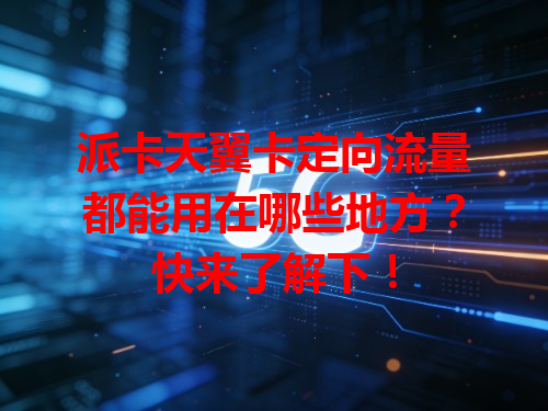 派卡天翼卡定向流量都能用在哪些地方？快来了解下！