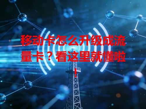 移动卡怎么升级成流量卡？看这里就懂啦！