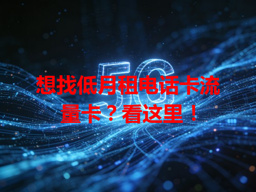想找低月租电话卡流量卡？看这里！