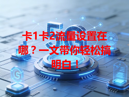 卡1卡2流量设置在哪？一文带你轻松搞明白！