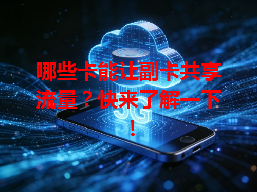 哪些卡能让副卡共享流量？快来了解一下！