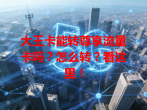 大王卡能转尊享流量卡吗？怎么转？看这里！