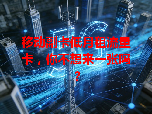 移动副卡低月租流量卡，你不想来一张吗？