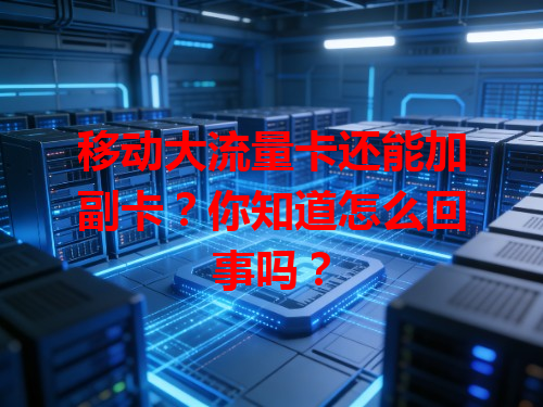 移动大流量卡还能加副卡？你知道怎么回事吗？