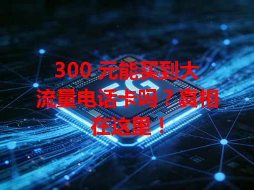 300 元能买到大流量电话卡吗？真相在这里！