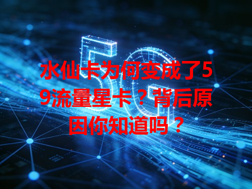 水仙卡为何变成了59流量星卡？背后原因你知道吗？