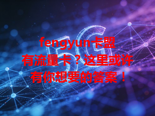 fengyun卡盟有流量卡？这里或许有你想要的答案！