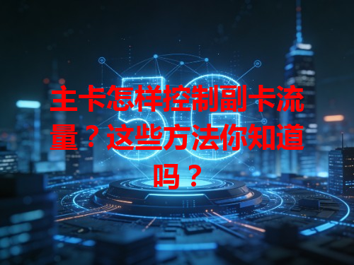 主卡怎样控制副卡流量？这些方法你知道吗？