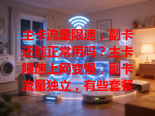 主卡流量限速，副卡还能正常用吗？主卡限速上网变慢，副卡流量独立，有些套餐副卡可共享主卡套餐外流量，主卡限速时副卡仍能正常使用。