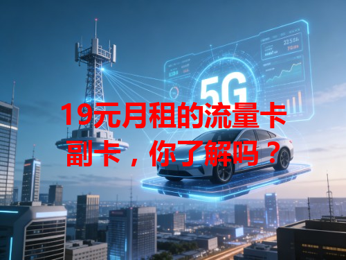 19元月租的流量卡副卡，你了解吗？