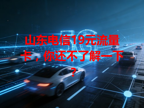山东电信19元流量卡，你还不了解一下？