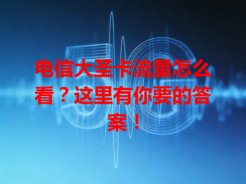 电信大圣卡流量怎么看？这里有你要的答案！