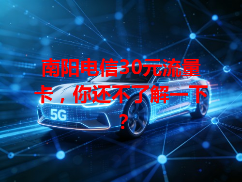 南阳电信30元流量卡，你还不了解一下？