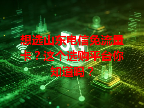 想选山东电信免流量卡？这个选购平台你知道吗？