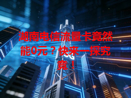 湖南电信流量卡竟然能0元？快来一探究竟！