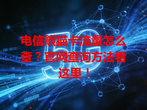 电信熊猫卡流量怎么查？官网查询方法看这里！