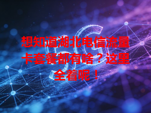 想知道湖北电信流量卡套餐都有啥？这里全着呢！