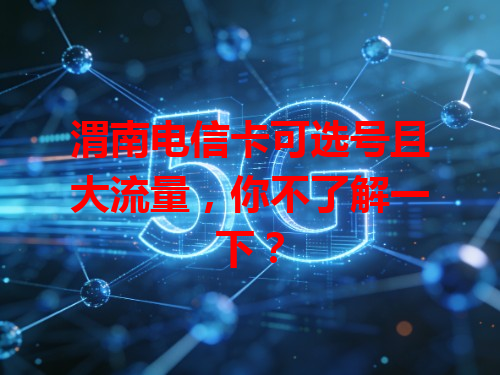 渭南电信卡可选号且大流量，你不了解一下？