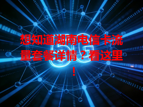 想知道湖南电信卡流量套餐详情？看这里！