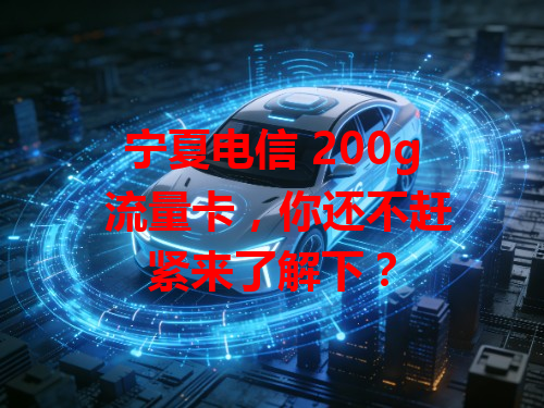 宁夏电信 200g 流量卡，你还不赶紧来了解下？