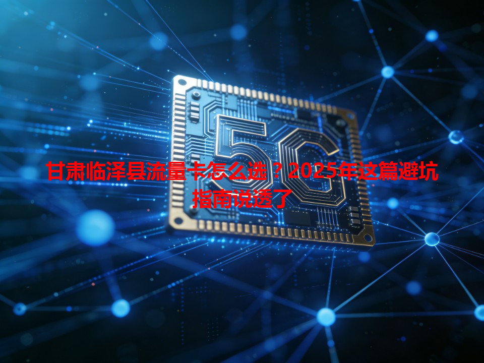甘肃临泽县流量卡怎么选？2025年这篇避坑指南说透了