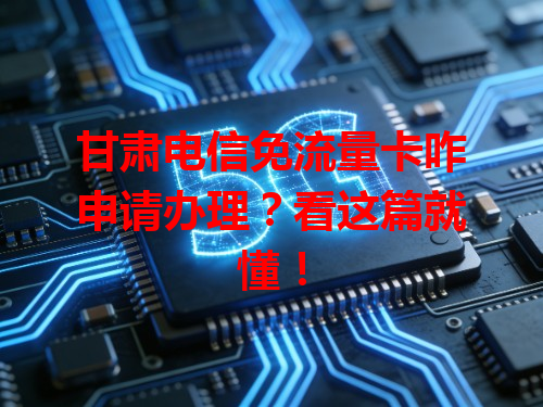 甘肃电信免流量卡咋申请办理？看这篇就懂！