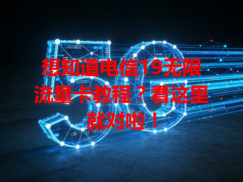 想知道电信19无限流量卡教程？看这里就对啦！