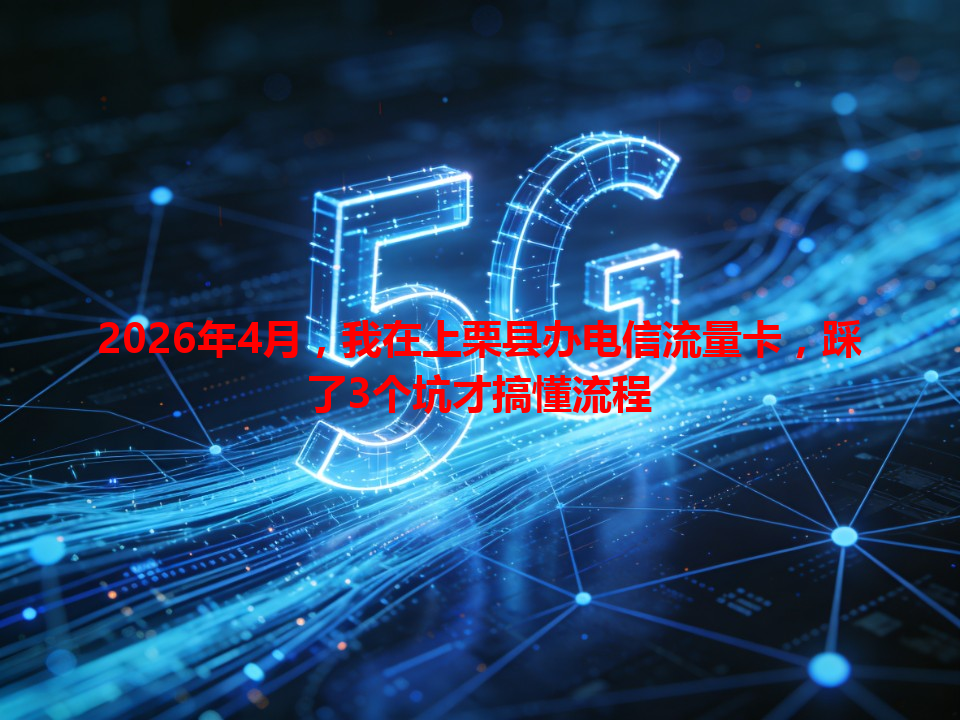 2026年4月，我在上栗县办电信流量卡，踩了3个坑才搞懂流程