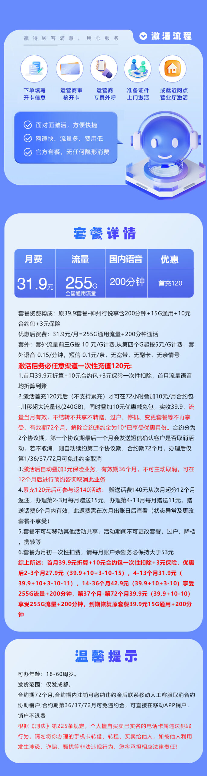 移动四川专享卡②详情